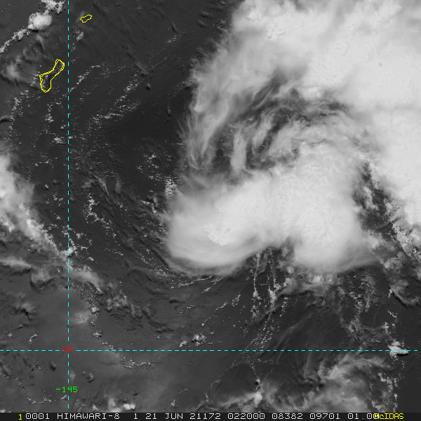 21/0220UTC.ANIMATED MULTISPECTRAL SATELLITE IMAGERY DEPICTS A PARTIALLY EXPOSED LOW LEVEL CIRCULATION CENTER WITH DEEP CONVECTIVE BURSTS OVER THE CENTER AND PERSISTENT CONVECTIVE BANDING DISPLACED OVER THE EASTERN AND NORTHERN SEMICIRCLES. A 202341Z MHS 89GHZ MICROWAVE IMAGE INDICATES FRAGMENTED, FORMATIVE BANDING PRIMARILY OVER THE NORTHERN SEMICIRCLE. 21/0220UTC.ANIMATED MULTISPECTRAL SATELLITE IMAGERY DEPICTS A PARTIALLY EXPOSED LOW LEVEL CIRCULATION CENTER WITH DEEP CONVECTIVE BURSTS OVER THE CENTER AND PERSISTENT CONVECTIVE BANDING DISPLACED OVER THE EASTERN AND NORTHERN SEMICIRCLES. A 202341Z MHS 89GHZ MICROWAVE IMAGE INDICATES FRAGMENTED, FORMATIVE BANDING PRIMARILY OVER THE NORTHERN SEMICIRCLE.