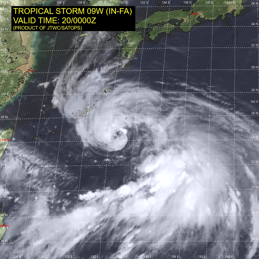 TS 09W(IN-FA).SATELLITE ANALYSIS, INITIAL POSITION AND INTENSITY DISCUSSION: ANIMATED MULTISPECTRAL SATELLITE IMAGERY (MSI) SHOWS THE SYSTEM CONTINUED TO SLOWLY CONSOLIDATE AS THE CENTRAL CONVECTION DEEPENED AND RAIN BANDS, THE LARGEST SWATH FEEDING IN FROM THE SOUTHEAST, WRAPPED TIGHTER INTO A FORMATIVE EYE. THE INITIAL POSITION IS PLACED WITH HIGH CONFIDENCE BASED ON THE FORMATIVE EYE IN THE MSI LOOP. THE INITIAL INTENSITY OF 60 KNOTS IS HELD HIGHER THAN AGENCY DVORAK AND AUTOMATED FIXES WITH HIGH CONFIDENCE BASED ON THE IMPROVED 6-HR METSAT SIGNATURE. TS 09W(IN-FA).SATELLITE ANALYSIS, INITIAL POSITION AND INTENSITY DISCUSSION: ANIMATED MULTISPECTRAL SATELLITE IMAGERY (MSI) SHOWS THE SYSTEM CONTINUED TO SLOWLY CONSOLIDATE AS THE CENTRAL CONVECTION DEEPENED AND RAIN BANDS, THE LARGEST SWATH FEEDING IN FROM THE SOUTHEAST, WRAPPED TIGHTER INTO A FORMATIVE EYE. THE INITIAL POSITION IS PLACED WITH HIGH CONFIDENCE BASED ON THE FORMATIVE EYE IN THE MSI LOOP. THE INITIAL INTENSITY OF 60 KNOTS IS HELD HIGHER THAN AGENCY DVORAK AND AUTOMATED FIXES WITH HIGH CONFIDENCE BASED ON THE IMPROVED 6-HR METSAT SIGNATURE.