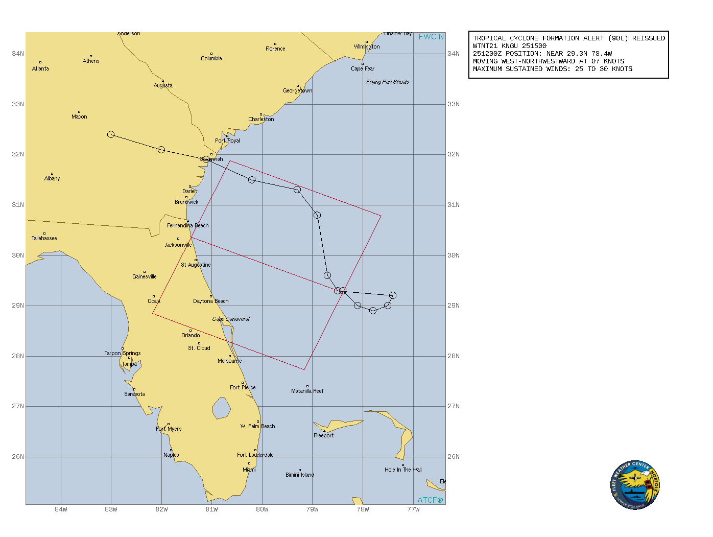 ATLANTIC. INVEST 90L. TROPICAL CYCLONE FORMATION ALERT RE-ISSUED AT 25/15UTC.