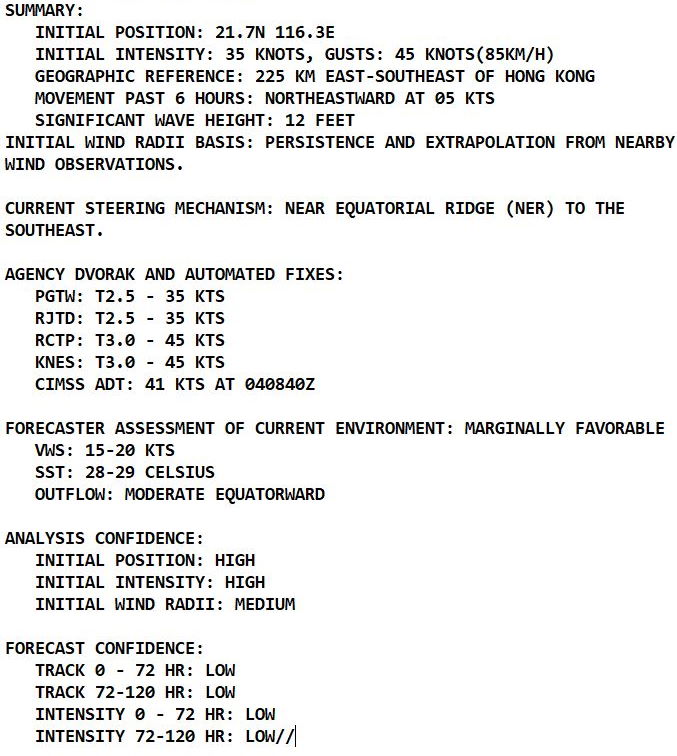 Western Pacific: JTWC are issuing warnings on a cyclonic trio, 04/15utc updates