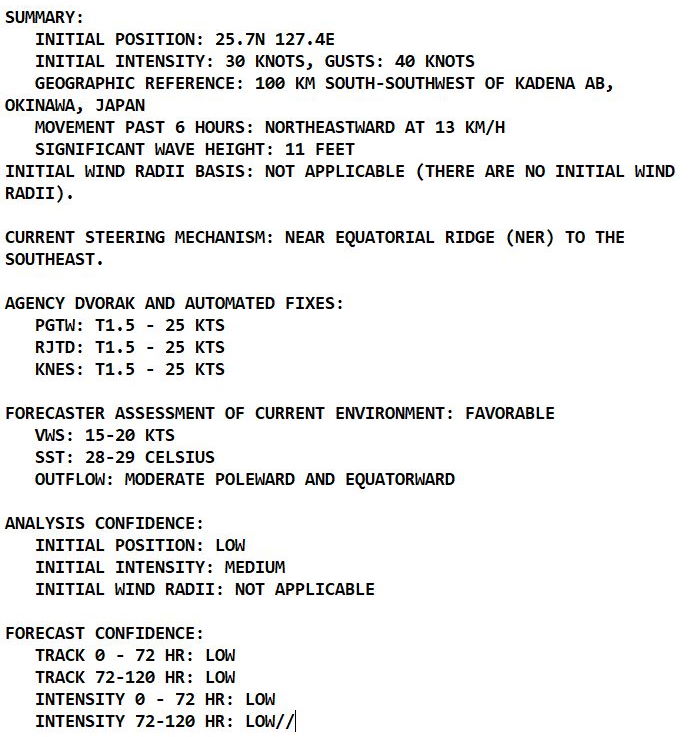 Western Pacific: JTWC are issuing warnings on a cyclonic trio, 04/15utc updates