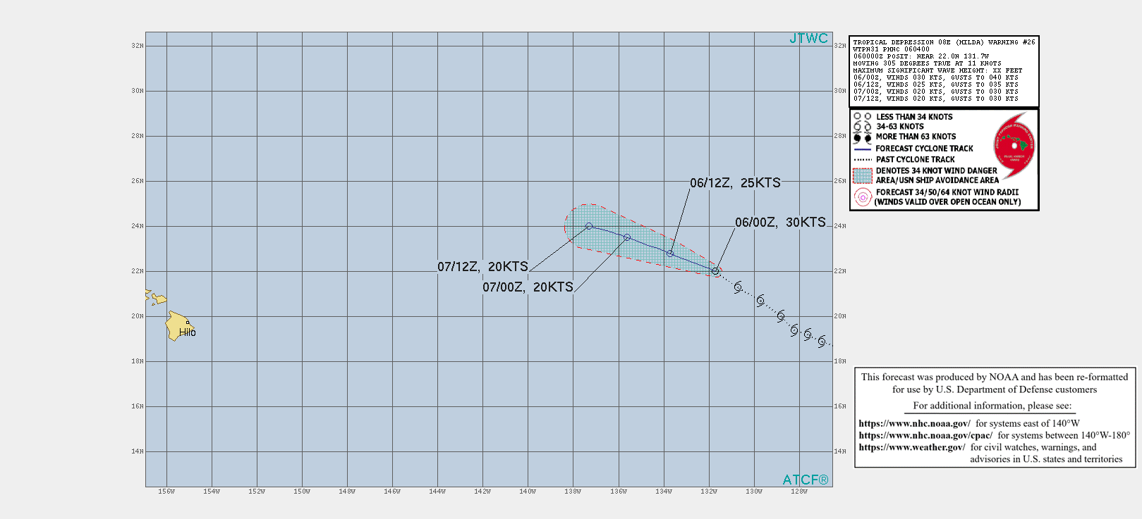 TD 08E(HILDA). WARNING 26 ISSUED AT 06/04UTC.