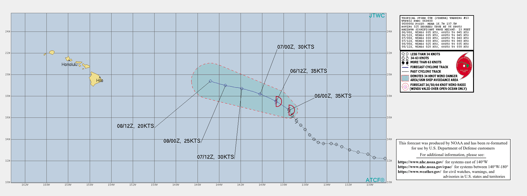 TS 09E(JIMENA). WARNING 13 ISSUED AT 06/04UTC.