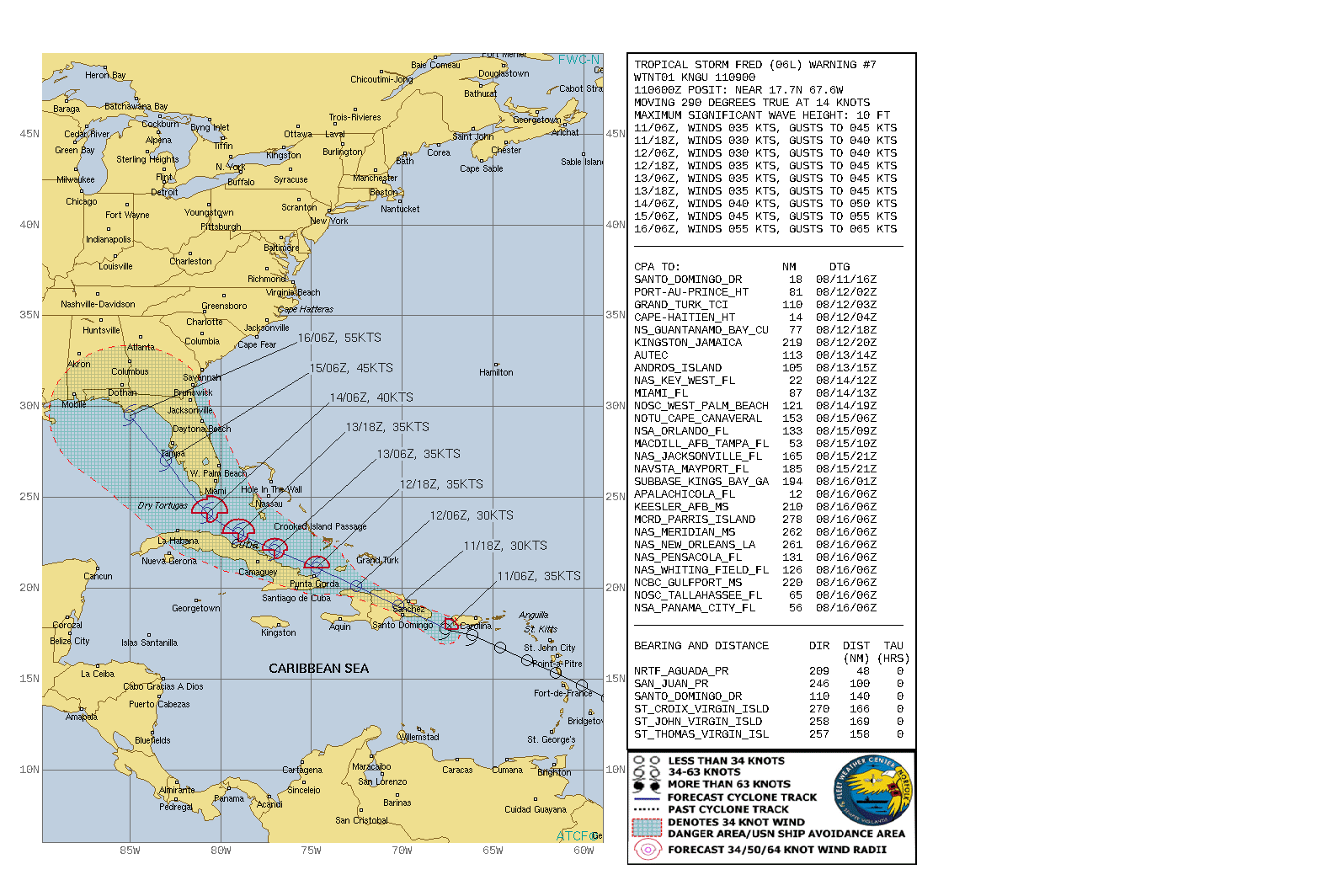 ATLANTIC. TS 06L(FRED). WARNING 7 ISSUED AT 11/09UTC.