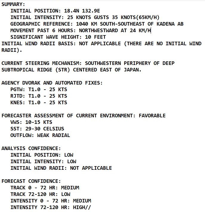 Western Pacific: Warnings re-issued on TD 16W, 19/15utc updates