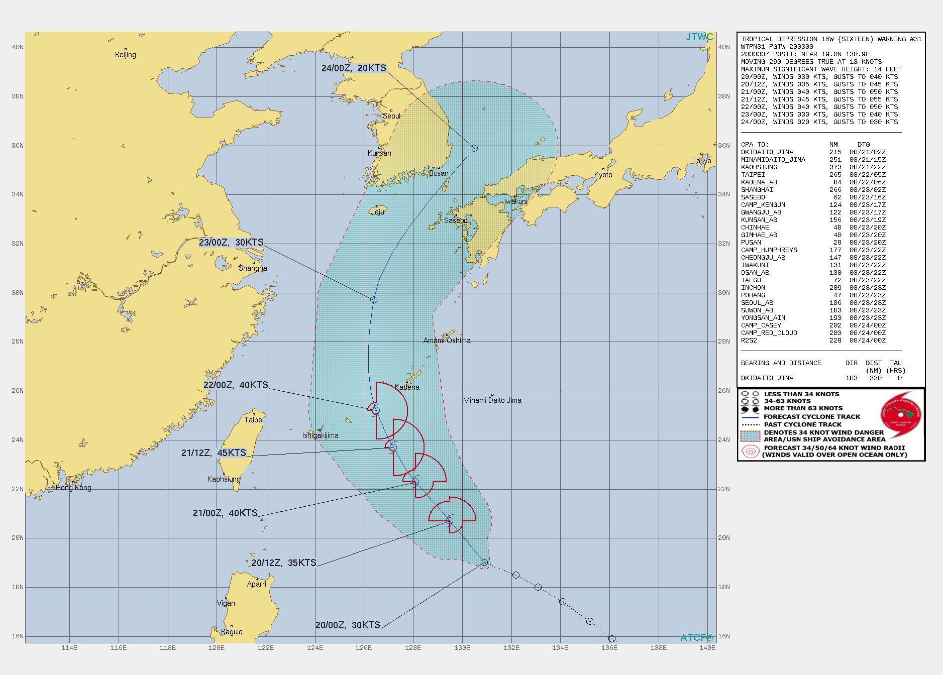 TD 16W. WARNING 31 ISSUED AT 20/03UTC. TD 16W. WARNING 31 ISSUED AT 20/03UTC.