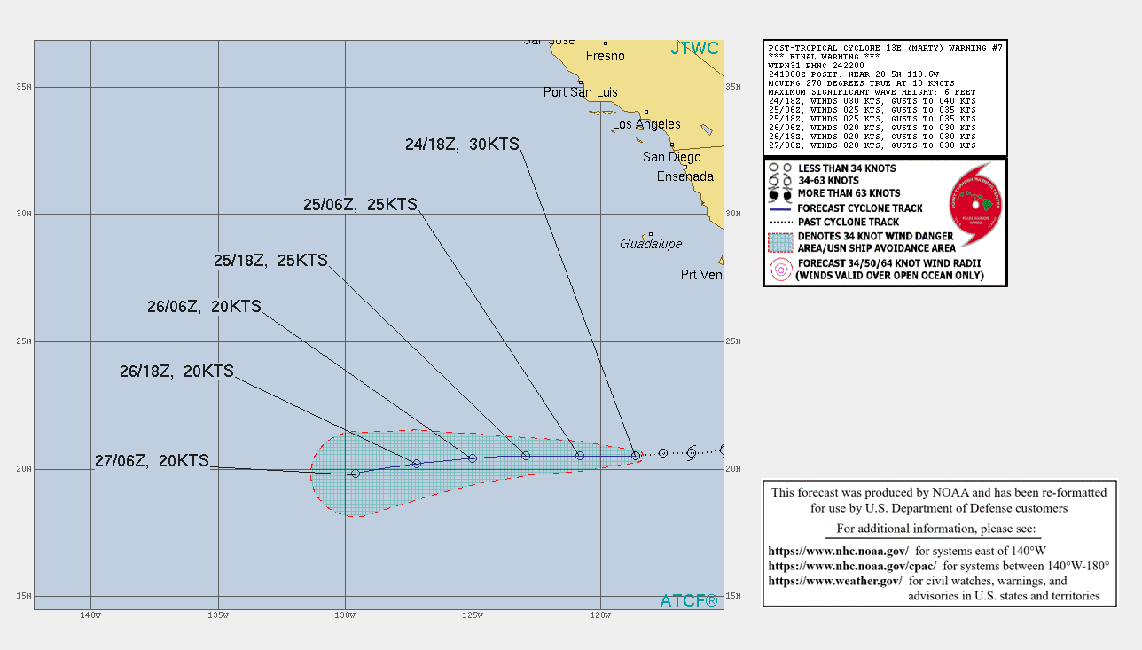 TD 13E(MARTY). WARNING 7/FINAL ISSUED AT 24/22UTC. TD 13E(MARTY). WARNING 7/FINAL ISSUED AT 24/22UTC.
