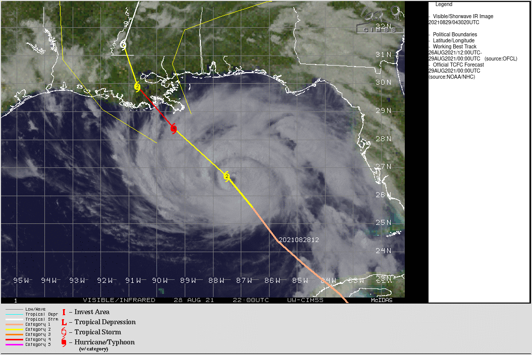 CYCLONE HEADLINE. ATLANTIC. HURRICANE 09L(IDA) CATEGORY 2 IS RAPIDLY INTENSIFYING AND IS BEARING DOWN ON THE LOUISIANA COAST. FOR FURTHER DETAILS CHECK DOWN BELOW TO THE ATLANTIC SECTION. IF NEEDED CLICK ON THE IMAGERY TO ANIMATE IT.
