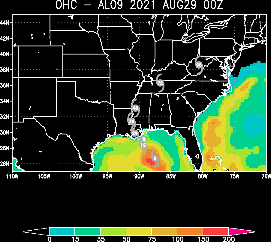 HU 09L(IDA) IS TRACKING (14KNOTS) OVER A WARM EDDY COUPLED WITH LOW WINDSHEAR ALOFT. CONDITIONS ARE INDUCING RAPID DEEPENING OVER THE GULF OF MEXICO.