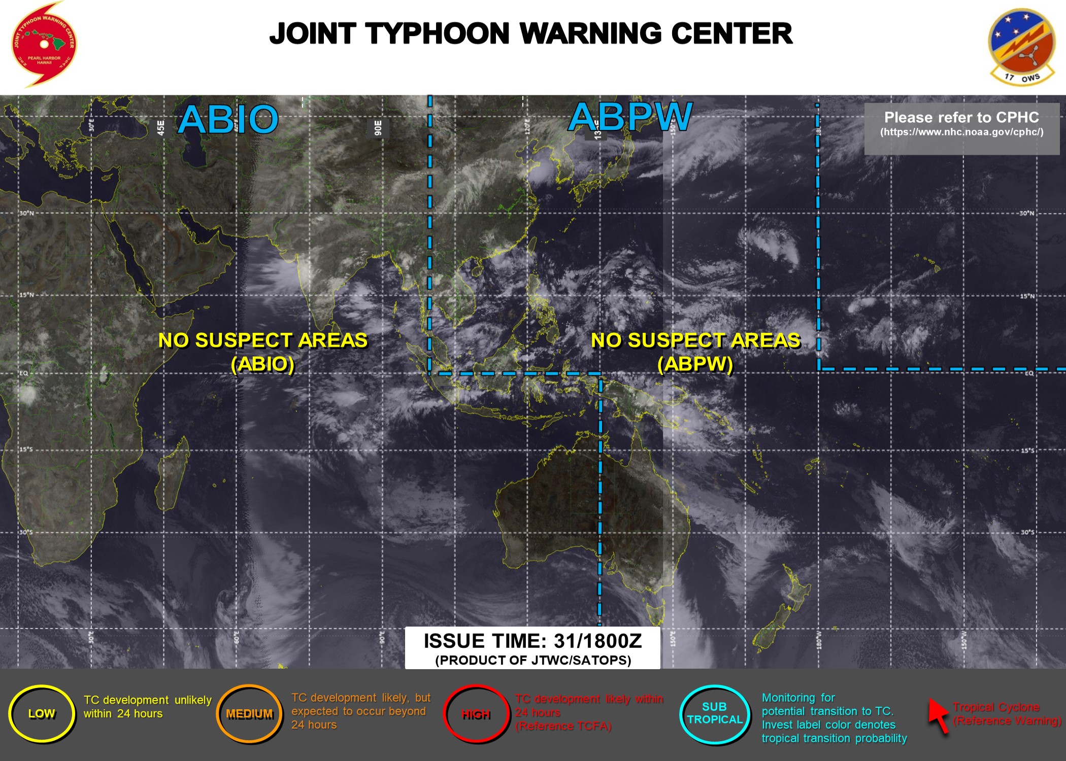 WESTERN PACIFIC, INDIAN OCEAN AND SOUTHERN HEMISPHERE: NO CURRENT SUSPECT AREAS.