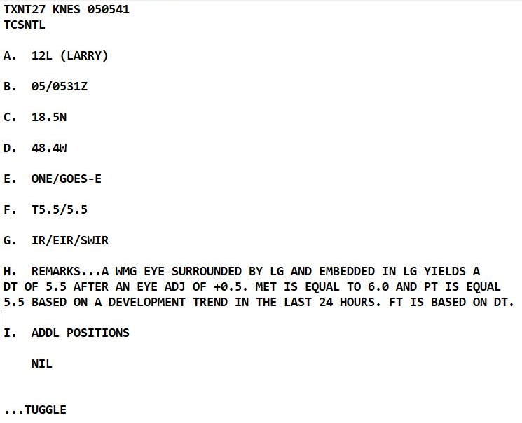Western Pacific: couple of Invests under watch//Atlantic: CAT 3 Hurricane 12L(LARRY) marginally annular, forecast to remain intense next 4 days,05/14utc updates Western Pacific: couple of Invests under watch//Atlantic: CAT 3 Hurricane 12L(LARRY) marginally annular, forecast to remain intense next 4 days,05/14utc updates
