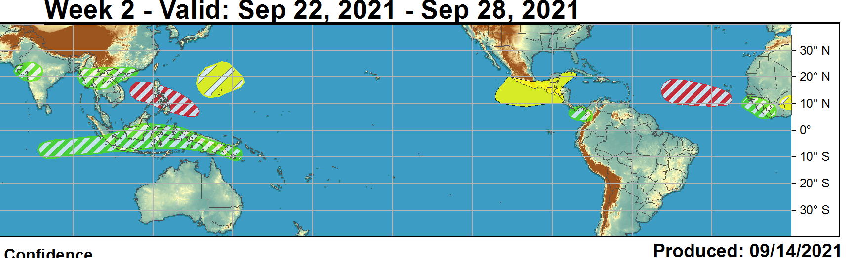 During Week-1, a tropical wave emerging off the western coast of Africa has a 90 percent chance of development according to the latest tropical weather outlook from the National Hurricane Center (NHC). Additionally, low pressure is anticipated to form north of the Bahamas during Week-1, with a 60 percent chance of formation through the next five days. This potential system will most likely remain offshore, but may bring some impacts to the coastal Carolinas as it tracks generally northward. Late in Week-1 or early Week-2 period, a second tropical wave is forecast to emerge from Africa and has a moderate potential for development. NOAA. During Week-1, a tropical wave emerging off the western coast of Africa has a 90 percent chance of development according to the latest tropical weather outlook from the National Hurricane Center (NHC). Additionally, low pressure is anticipated to form north of the Bahamas during Week-1, with a 60 percent chance of formation through the next five days. This potential system will most likely remain offshore, but may bring some impacts to the coastal Carolinas as it tracks generally northward. Late in Week-1 or early Week-2 period, a second tropical wave is forecast to emerge from Africa and has a moderate potential for development. NOAA.