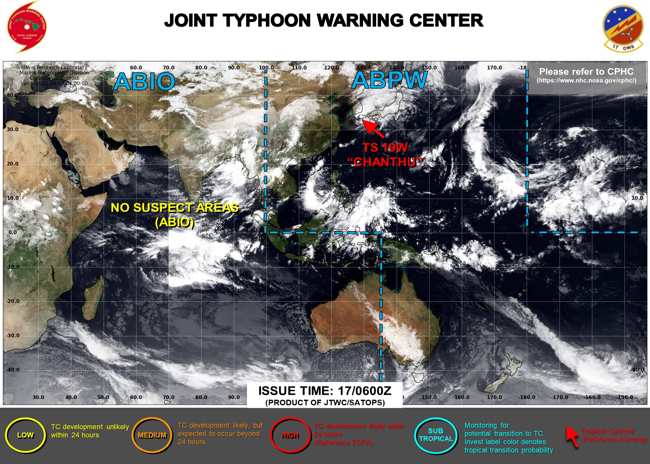 Western Pacific: 19W(CHANTHU) monitored for the past 12 days and still there//Atlantic: Tropical Cyclone Formation Alert issued again for 96L,17/09utc