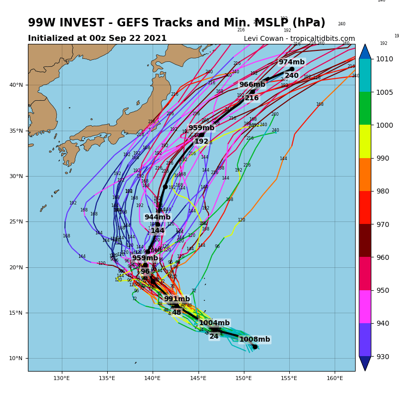 THE AREA OF CONVECTION (INVEST 99W) PREVIOUSLY LOCATED  NEAR 10.9N 150.8E IS NOW LOCATED NEAR 10.7N 150.1E, APPROXIMATELY  660 KM EAST-SOUTHEAST OF GUAM. ANIMATED MULTI SPECTRAL IMAGERY (MSI)  AND A 220305Z AMSR2 89GHZ PASS DEPICT POCKETS OF FLARING CONVECTION  AROUND A LOW LEVEL CIRCULATION CENTER.  ENVIRONMENTAL ANALYSIS  INDICATES A FAVORABLE ENVIRONMENT FOR DEVELOPMENT WITH A COMBINATION  OF BOTH EQUATORWARD AND POLEWARD OUTFLOW, LOW (5-10 KT) VERTICAL  WIND SHEAR (VWS) AND VERY WARM (30-31C) SEA SURFACE TEMPERATURES  (SST). GLOBAL MODELS ARE IN GOOD AGREEMENT THAT INVEST 99W WILL  CONTINUE TRACKING NORTHWESTWARD OVER THE NEXT 24-48 HOURS HOWEVER,  THEY ARE SPLIT ON THE DEGREE OF DEVELOPMENT. GFS, ITS ENSEMBLE, AND  NAVGEM ARE THE MOST AGGRESSIVE, INDICATING RAPID CONSOLIDATION AND  INTENSIFICATION, WITH 99W DEVELOPING WITHIN THE NEXT 12-24 HOURS.  ECMWF AND ITS ENSEMBLE ARE STILL MUCH MORE RESERVED, INDICATING  LITTLE TO NO DEVELOPMENT UNTIL AFTER 48H, WELL TO THE WEST OF THE  MARIANAS. MAXIMUM SUSTAINED SURFACE WINDS ARE ESTIMATED AT 18 TO 23  KNOTS. MINIMUM SEA LEVEL PRESSURE IS ESTIMATED TO BE NEAR 1008 MB.  THE POTENTIAL FOR THE DEVELOPMENT OF A SIGNIFICANT TROPICAL CYCLONE  WITHIN THE NEXT 24 HOURS REMAINS HIGH. THE AREA OF CONVECTION (INVEST 99W) PREVIOUSLY LOCATED  NEAR 10.9N 150.8E IS NOW LOCATED NEAR 10.7N 150.1E, APPROXIMATELY  660 KM EAST-SOUTHEAST OF GUAM. ANIMATED MULTI SPECTRAL IMAGERY (MSI)  AND A 220305Z AMSR2 89GHZ PASS DEPICT POCKETS OF FLARING CONVECTION  AROUND A LOW LEVEL CIRCULATION CENTER.  ENVIRONMENTAL ANALYSIS  INDICATES A FAVORABLE ENVIRONMENT FOR DEVELOPMENT WITH A COMBINATION  OF BOTH EQUATORWARD AND POLEWARD OUTFLOW, LOW (5-10 KT) VERTICAL  WIND SHEAR (VWS) AND VERY WARM (30-31C) SEA SURFACE TEMPERATURES  (SST). GLOBAL MODELS ARE IN GOOD AGREEMENT THAT INVEST 99W WILL  CONTINUE TRACKING NORTHWESTWARD OVER THE NEXT 24-48 HOURS HOWEVER,  THEY ARE SPLIT ON THE DEGREE OF DEVELOPMENT. GFS, ITS ENSEMBLE, AND  NAVGEM ARE THE MOST AGGRESSIVE, INDICATING RAPID CONSOLIDATION AND  INTENSIFICATION, WITH 99W DEVELOPING WITHIN THE NEXT 12-24 HOURS.  ECMWF AND ITS ENSEMBLE ARE STILL MUCH MORE RESERVED, INDICATING  LITTLE TO NO DEVELOPMENT UNTIL AFTER 48H, WELL TO THE WEST OF THE  MARIANAS. MAXIMUM SUSTAINED SURFACE WINDS ARE ESTIMATED AT 18 TO 23  KNOTS. MINIMUM SEA LEVEL PRESSURE IS ESTIMATED TO BE NEAR 1008 MB.  THE POTENTIAL FOR THE DEVELOPMENT OF A SIGNIFICANT TROPICAL CYCLONE  WITHIN THE NEXT 24 HOURS REMAINS HIGH.