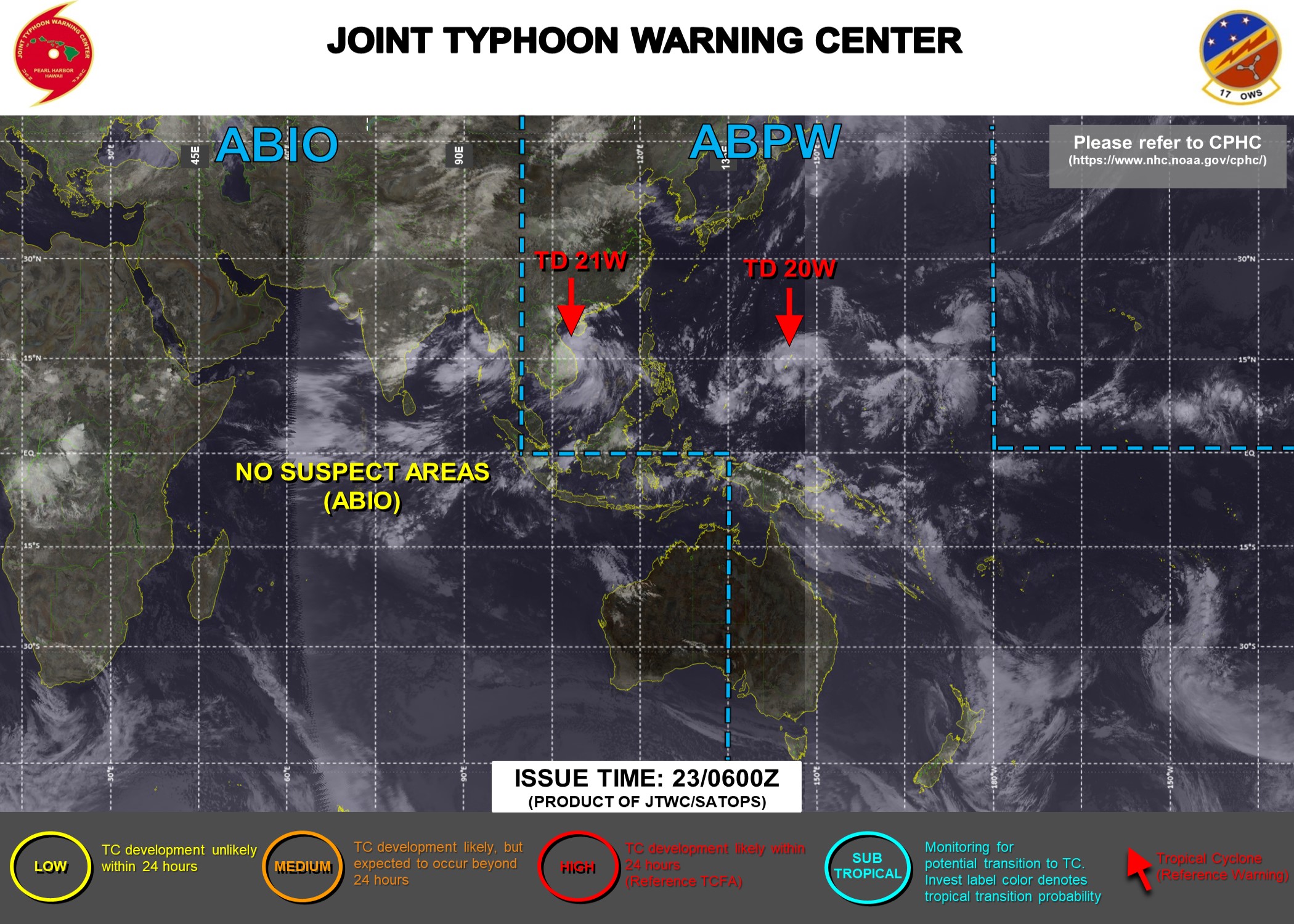 Western Pacific: TS 21W(DIANMU) landfall South of Dan Nang/TS 20W forecast to peak at Typhoon/CAT 4 by 96h//Atlantic: TD 18L intensifying, 23/09utc
