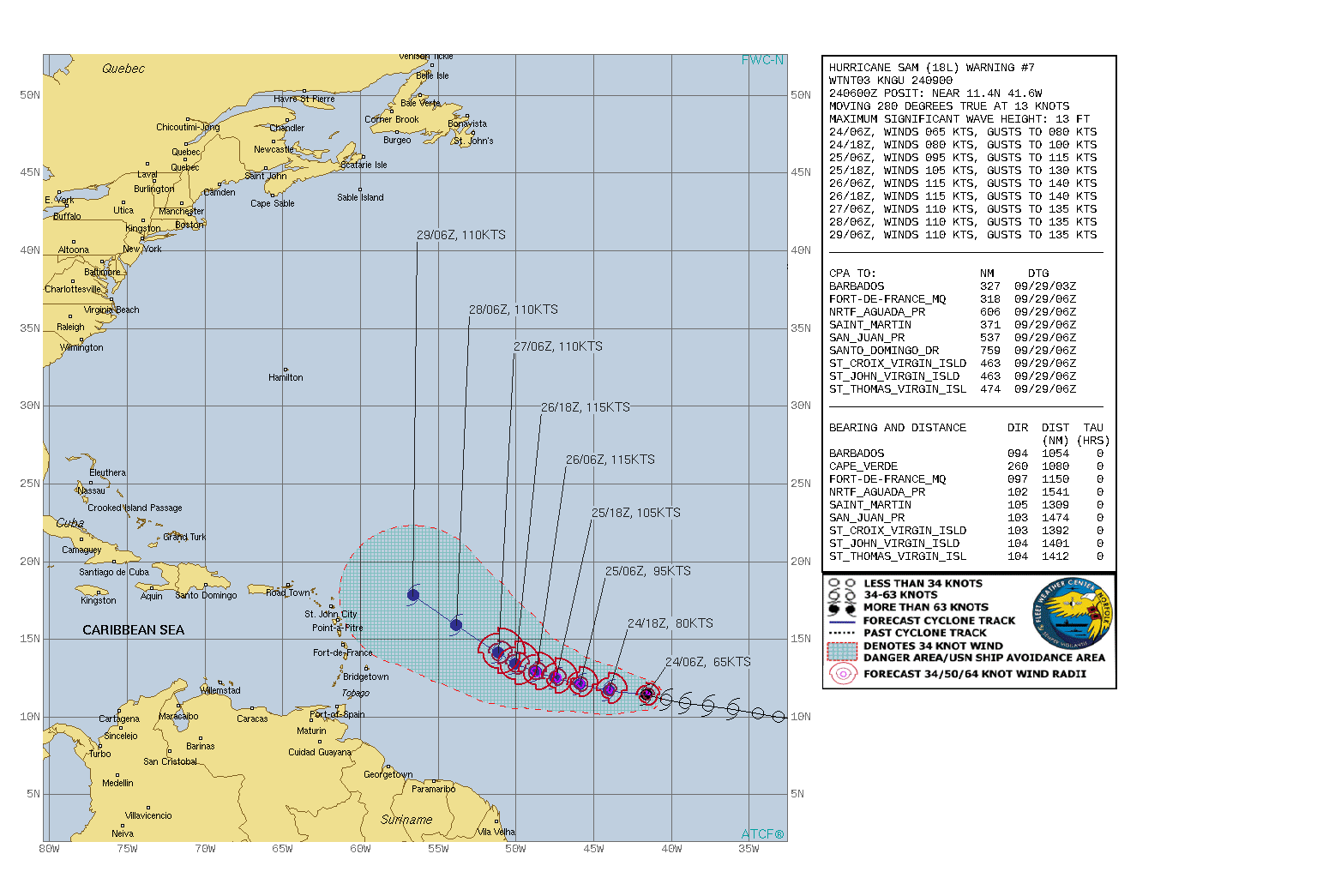 CURRENT INTENSITY IS 65KNOTS/CAT 1 AND IS FORECAST TO PEAK AT 115KNOTS/CAT 4 BY 26/06UTC.