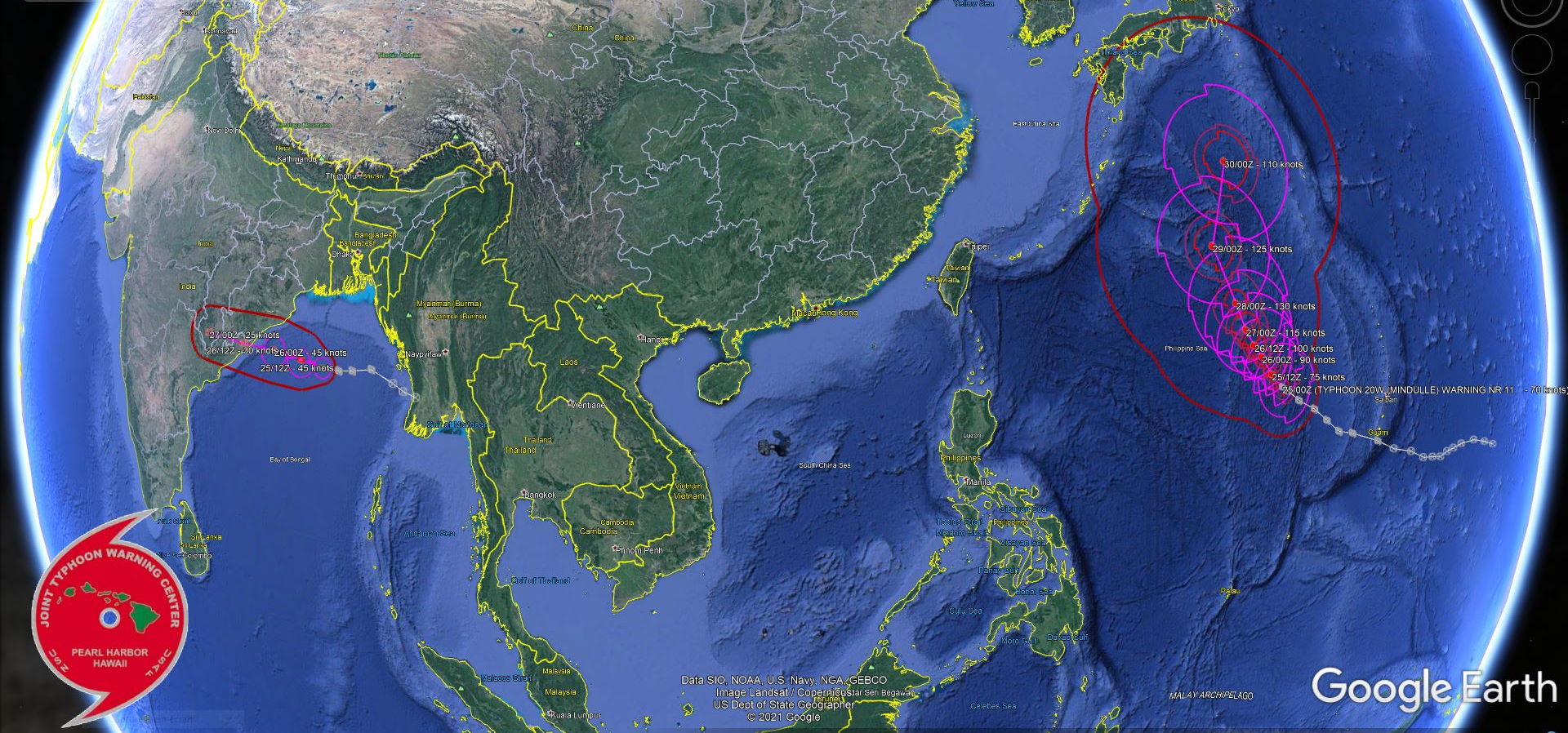 JTWC IS ISSUING 6HOURLY WARNINGS AND 3HOURLY SATELLITE BULLEINTS ON BOTH 20W AND 03B.