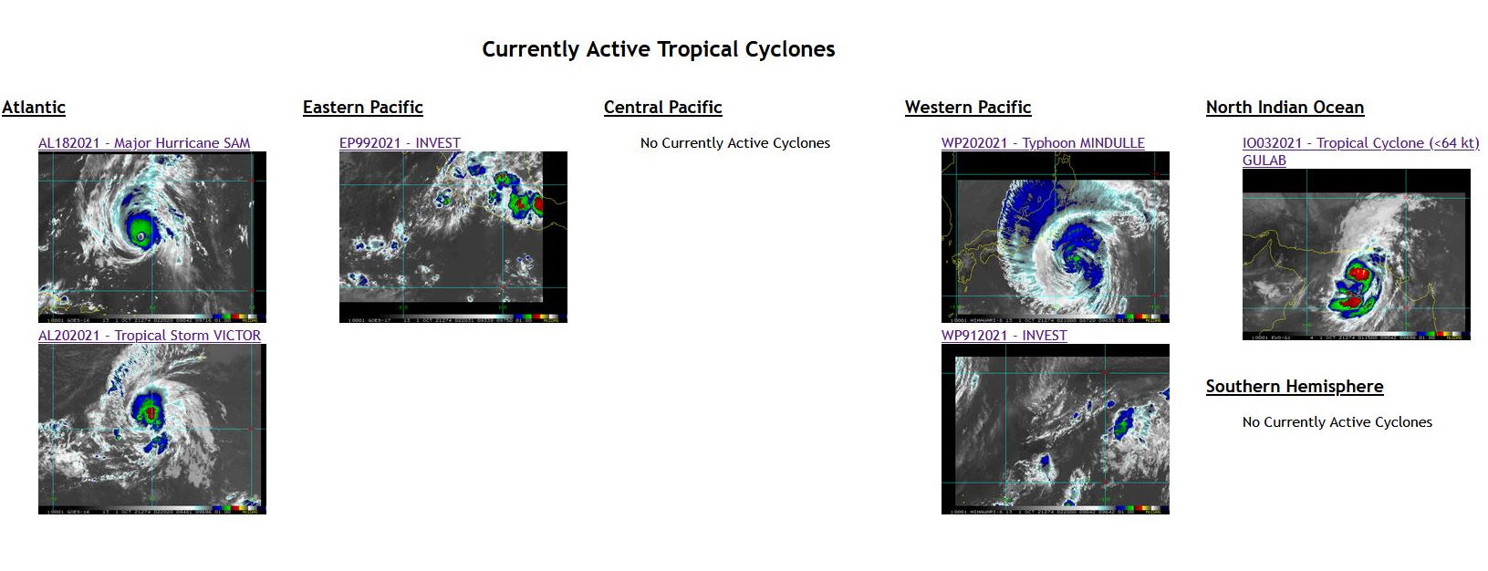 TY 20W(MINDULLE) now over cooler seas//Arabian Sea: TC 03B(GULAB) to intensify to CAT 1 by 36h//Atlantic:18L(SAM) still a formidable Hurricane,01/03utc