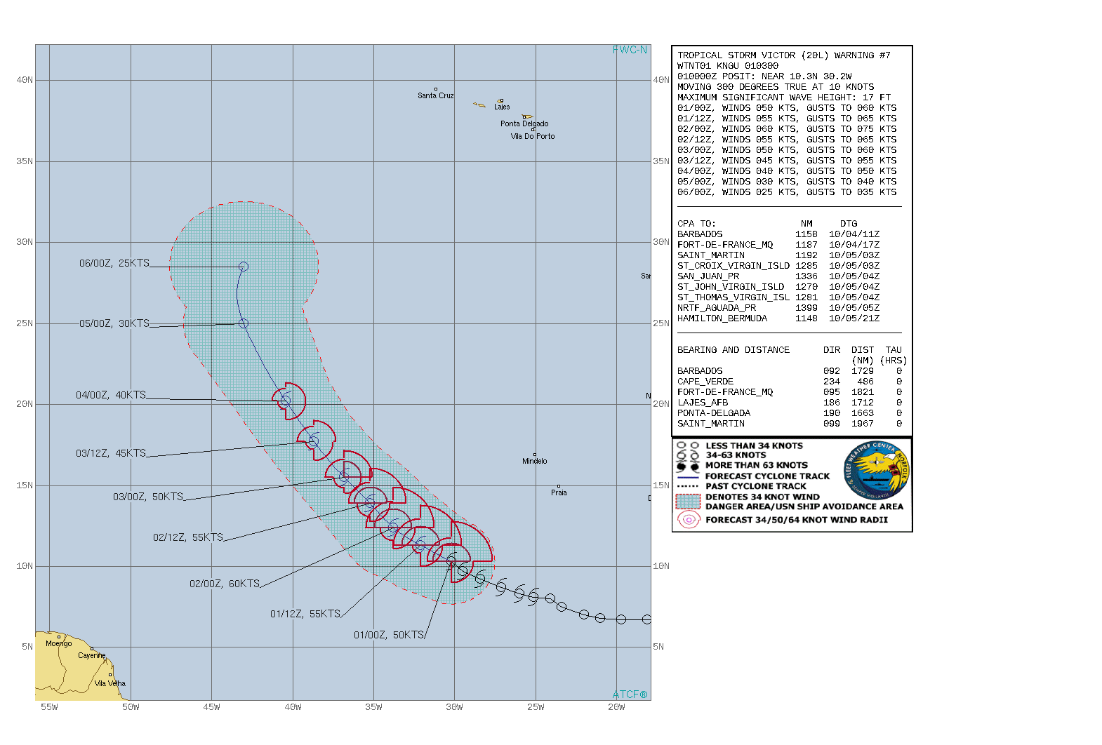 CURRENT INTENSITY IS 50KNOTS AND IS FORECAST TO PEAK AT 60KNOTS BY 02/00UTC.