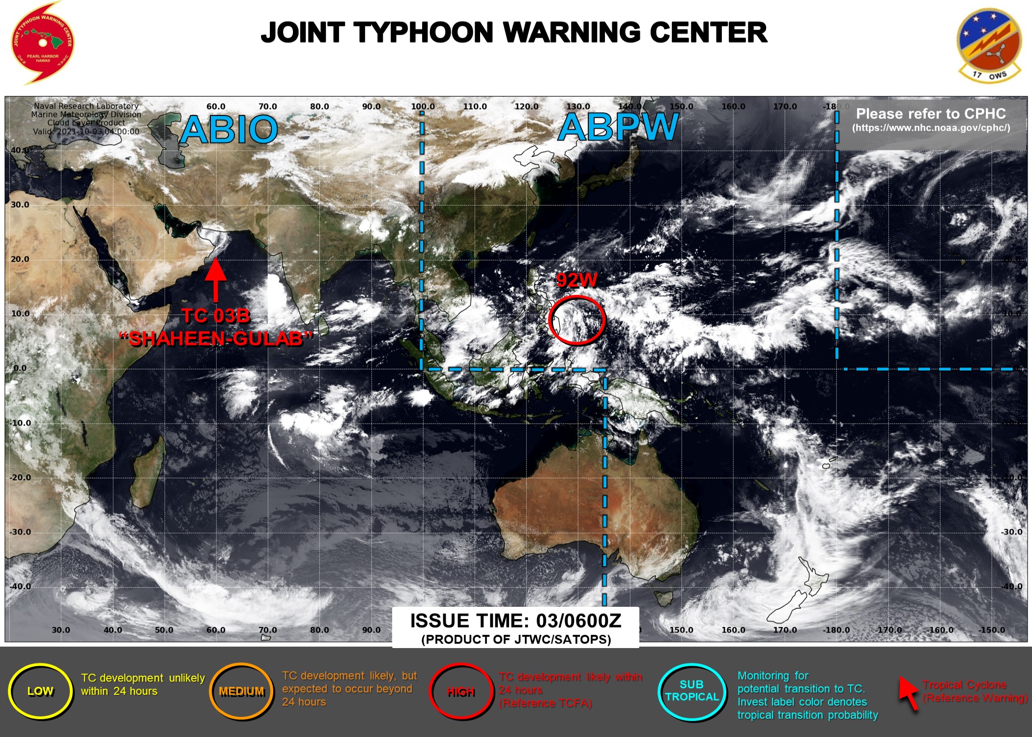 North Indian Ocean/Arabian Sea: TC 03B(SHAHEEN-GULAB) CAT 1 making landfall apprx 90km West of Muscat/Oman 