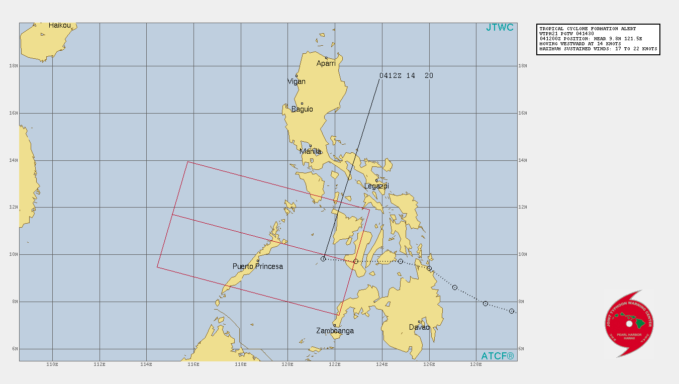 Invest 92W: Tropical Cyclone Formation Alert, 04/1430utc