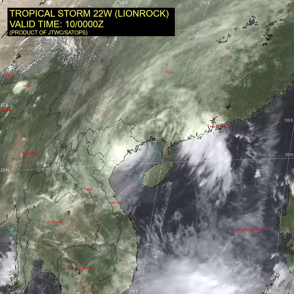 SATELLITE ANALYSIS, INITIAL POSITION AND INTENSITY DISCUSSION: ANIMATED MULTISPECTRAL SATELLITE IMAGERY (MSI) DEPICTS AN EXPANSIVE SYSTEM WITH THE MAIN CONVECTION OVER NORTHERN VIETNAM AND SOUTHWEST CHINA, SLIGHTLY OFFSET FROM THE LOW-LEVEL CIRCULATION (LLC) THAT REMAINS JUST OFFSHORE OF VIETNAM. THE INITIAL POSITION IS PLACED WITH MEDIUM CONFIDENCE BASED ON AN LLC FEATURE IN A COMPOSITE RADAR LOOP FROM CMA. THE INITIAL INTENSITY OF 35KTS IS ASSESSED WITH MEDIUM CONFIDENCE FROM THE MULTIPLE AGENCY AND AUTOMATED DVORAK ESTIMATES. ANALYSIS INDICATES A FAVORABLE ENVIRONMENT WITH LOW (05-10KT) VWS, WEAK RADIAL OUTFLOW, AND WARM (27-29C) SSTS. THE CYCLONE IS TRACKING ALONG THE SOUTHWESTERN PERIPHERY OF THE LOW TO MID-LEVEL REFLECTION OF THE STR TO THE NORTHEAST.