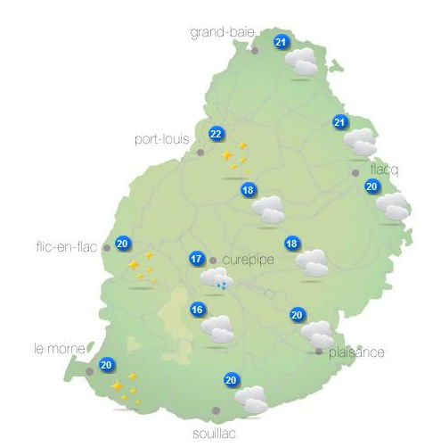 Météo ILES SOEURS: prévisions pour ce Jeudi 21 Octobre pour MAURICE/RÉUNION + tendances et cartes pour ce weekend