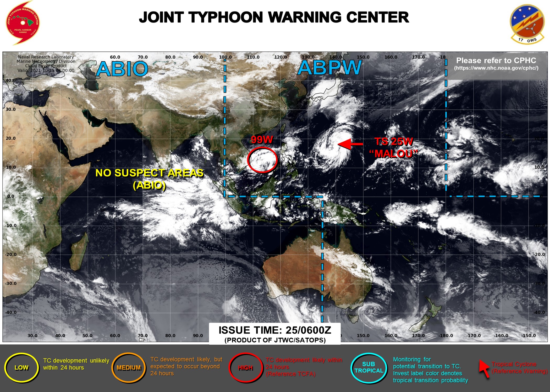 25W(MALOU) intensifying next 3 days/Tropical cyclone Formation alert for Invest 99W//17E(RICK) reaching CAT 2 and making landfall,25/06utc