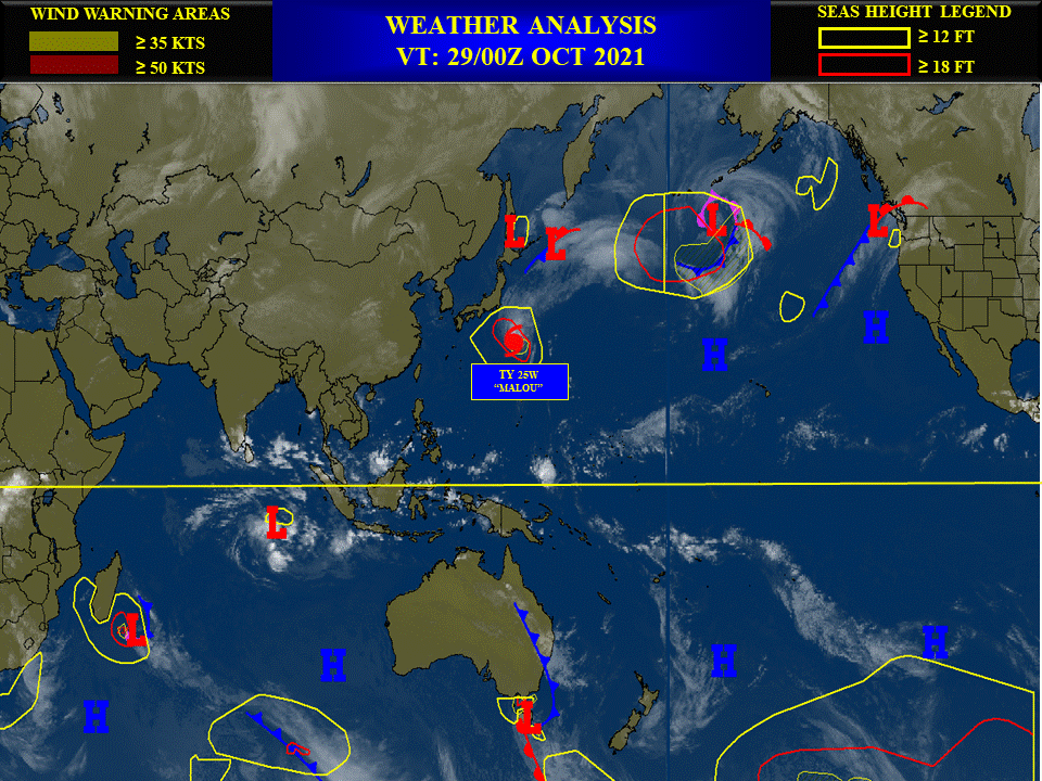 Typhoon 25W(MALOU) reached CAT 2 but now rapidly becoming extra-tropical/Invest 93S up-graded to Medium, 29/0330utc