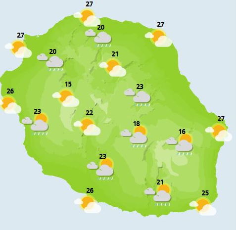 ILES SOEURS(MAURICE/RÉUNION): prévisions+cartes détaillées pour ce Vendredi 05 Novembre +weekend+tendances ultérieures/ Rodrigues: temps perturbé