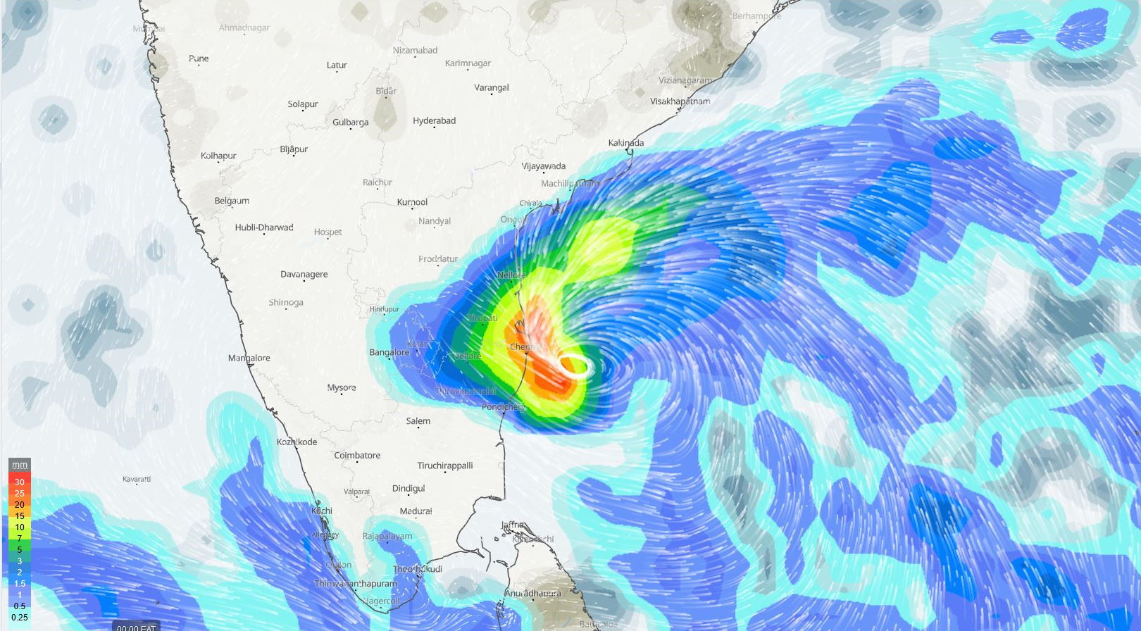 Bay of Bengal: Invest 91B is now HIGH, might reach 35knots prior to landfall in the next 24 hours, 10/2345utc