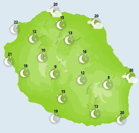 ILES SOEURS(MAURICE/RÉUNION): cartes détaillées+bulletin météo pour ce Mardi 16 Novembre +17/18/19, animation sat, relevés pluie...