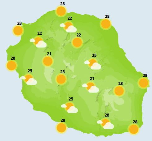 ILES SOEURS(MAURICE/RÉUNION): cartes détaillées+bulletin météo pour ce Mardi 16 Novembre +17/18/19, animation sat, relevés pluie...