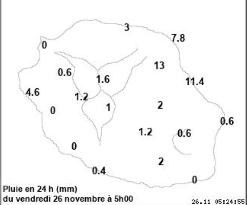 MÉTÉO RÉUNION. Vous pouvez agrandir l'image en cliquant et en l'élargissant avec vos doigts.