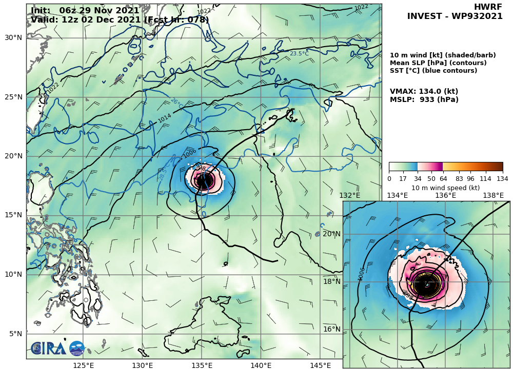 TD 27W: forecast to reach Typhoon/CAT 4 by 72hours//Invest 94W: forecast significant deepening over the Andaman Sea,29/15utc