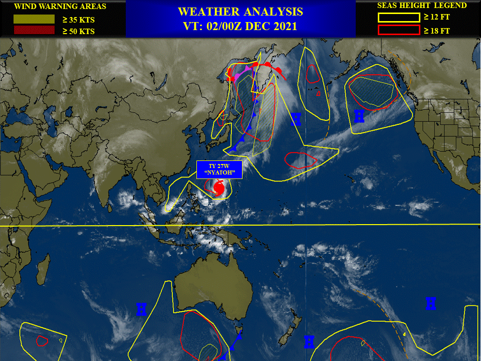 TY 27W(NYATOH) to peak within 12/18hours before being decapitated//Invest 94W: now High over the BOB// TC 02S(TERATAI): Final Warning,02/03utc