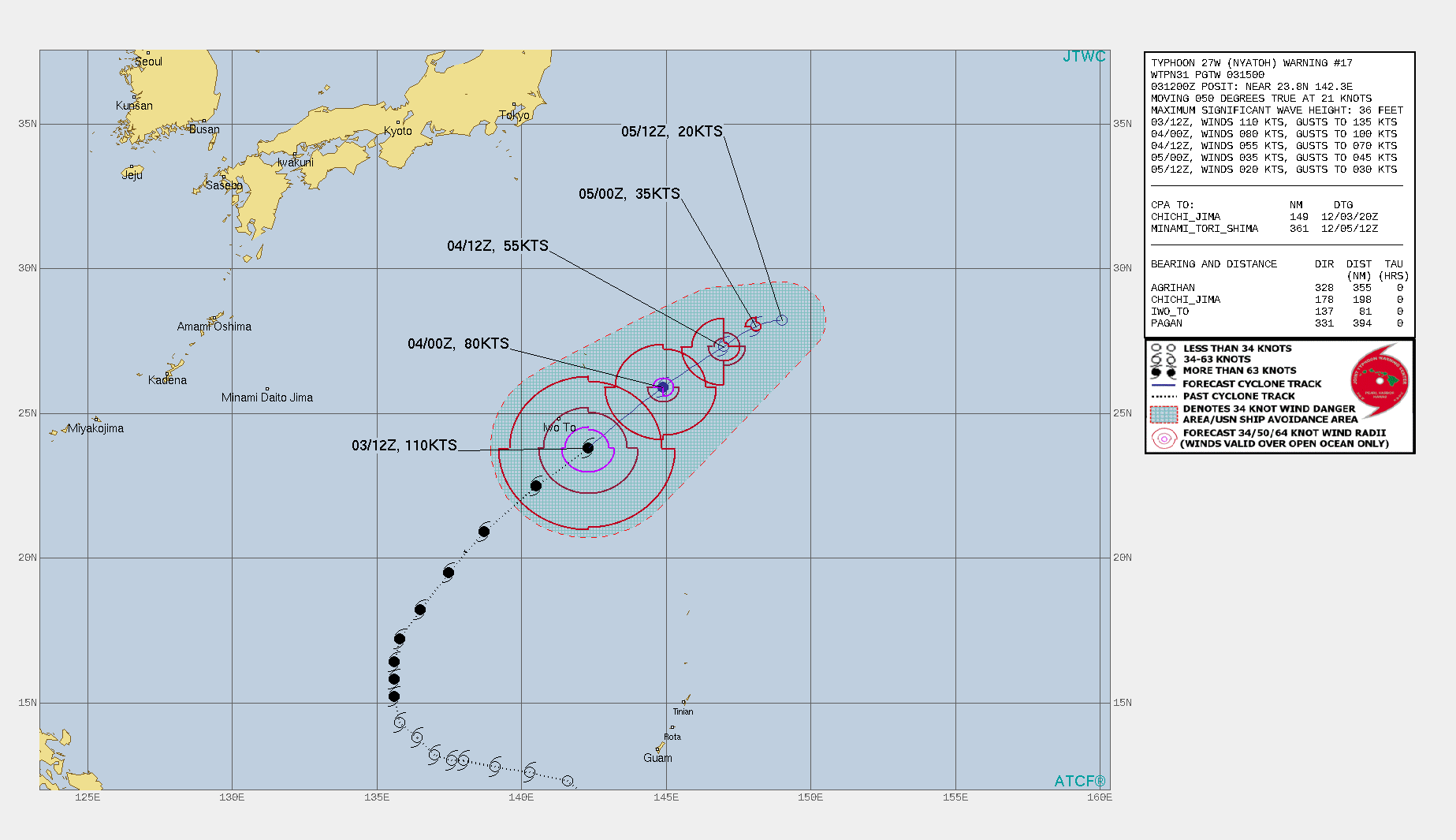 FORECAST REASONING.  SIGNIFICANT FORECAST CHANGES: THERE ARE NO SIGNIFICANT CHANGES TO THE FORECAST FROM THE PREVIOUS WARNING.  FORECAST DISCUSSION: TY 27W IS WEAKENING RAPIDLY DUE TO STRONG VERTICAL WIND SHEAR(VWS) WITH DEEP CONVECTION SHEARING TO THE NORTH. THE SYSTEM IS FORECAST TO RAPIDLY WEAKEN THROUGH 48H DUE TO PERSISTENT STRONG VWS AND DRY AIR ENTRAINMENT. THE SYSTEM SHOULD CONTINUE TO TRACK NORTHEASTWARD AND SLOW THROUGH 24H. AFTER 24H, TY 27W WILL STALL AND BECOME QUASI-STATIONARY AS IT ENCOUNTERS LOW-LEVEL NORTHEASTERLIES AND IS EXPECTED TO DISSIPATE BY 48H.