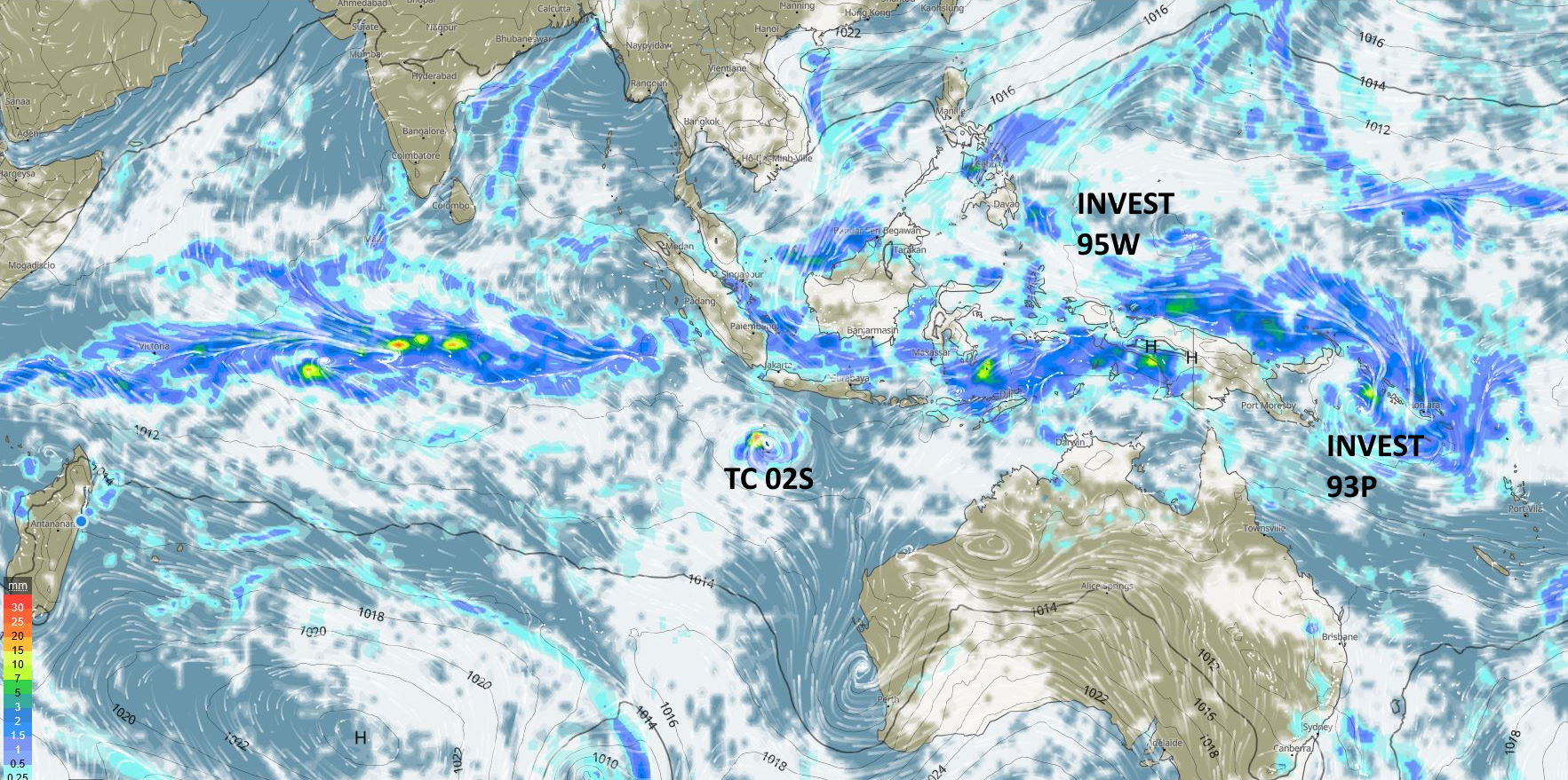 TC 02S(TERATAI) making a come-back// Invest 95W and Invest 93P updates, 07/22h30utc, JTWC map up-dated at 08/06utc