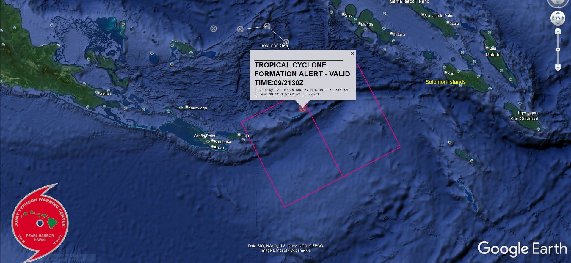 THE AREA OF CONVECTION (INVEST 93P) PREVIOUSLY LOCATED  NEAR 10.4S 155.0E IS NOW LOCATED NEAR 10.5S 155.7E, APPROXIMATELY   55 KM EAST OF PORT MORESBY. ANIMATED MULTISPECTRAL SATELLITE IMAGERY  (MSI) AND A 091729Z SSMIS 91GHZ MICROWAVE IMAGE DEPICT A LOW-LEVEL  CIRCULATION CENTER WITH DEEP CONVECTION IN THE NORTHERN PERIPHERY.  IN ADDITION, FORMATIVE BANDING WRAPS INTO THE CENTER TO THE WEST AND  SOUTH. ENVIRONMENTAL ANALYSIS INDICATES FAVORABLE CONDITIONS FOR  DEVELOPMENT WITH STRONG POLEWARD OUTFLOW, WEAK (05-10KTS) VERTICAL  WIND SHEAR, AND VERY WARM (30-31C) SEA SURFACE TEMPERATURES. GLOBAL  MODELS ARE IN AGREEMENT ON THAT 93P WILL TRACK EAST-SOUTHEAST AND  CONTINUE TO INTENSIFY TO TROPICAL DEPRESSION STRENGTH OVER THE NEXT  24-48 HOURS. MAXIMUM SUSTAINED SURFACE WINDS ARE ESTIMATED AT 20 TO  25 KNOTS. MINIMUM SEA LEVEL PRESSURE IS ESTIMATED TO BE NEAR 1004  MB. THE POTENTIAL FOR THE DEVELOPMENT OF A SIGNIFICANT TROPICAL  CYCLONE WITHIN THE NEXT 24 HOURS REMAINS HIGH. THE AREA OF CONVECTION (INVEST 93P) PREVIOUSLY LOCATED  NEAR 10.4S 155.0E IS NOW LOCATED NEAR 10.5S 155.7E, APPROXIMATELY   55 KM EAST OF PORT MORESBY. ANIMATED MULTISPECTRAL SATELLITE IMAGERY  (MSI) AND A 091729Z SSMIS 91GHZ MICROWAVE IMAGE DEPICT A LOW-LEVEL  CIRCULATION CENTER WITH DEEP CONVECTION IN THE NORTHERN PERIPHERY.  IN ADDITION, FORMATIVE BANDING WRAPS INTO THE CENTER TO THE WEST AND  SOUTH. ENVIRONMENTAL ANALYSIS INDICATES FAVORABLE CONDITIONS FOR  DEVELOPMENT WITH STRONG POLEWARD OUTFLOW, WEAK (05-10KTS) VERTICAL  WIND SHEAR, AND VERY WARM (30-31C) SEA SURFACE TEMPERATURES. GLOBAL  MODELS ARE IN AGREEMENT ON THAT 93P WILL TRACK EAST-SOUTHEAST AND  CONTINUE TO INTENSIFY TO TROPICAL DEPRESSION STRENGTH OVER THE NEXT  24-48 HOURS. MAXIMUM SUSTAINED SURFACE WINDS ARE ESTIMATED AT 20 TO  25 KNOTS. MINIMUM SEA LEVEL PRESSURE IS ESTIMATED TO BE NEAR 1004  MB. THE POTENTIAL FOR THE DEVELOPMENT OF A SIGNIFICANT TROPICAL  CYCLONE WITHIN THE NEXT 24 HOURS REMAINS HIGH.