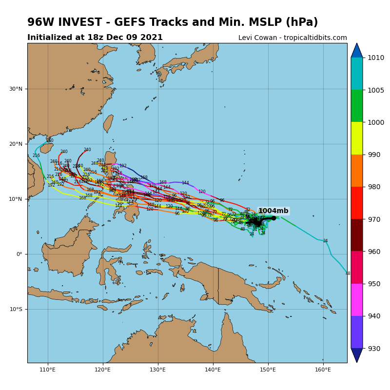 GLOBAL MODELS ARE IN GOOD AGREEMENT THAT 96W  WILL FOLLOW A WESTWARD TRACK AS IT INTENSIFIES.