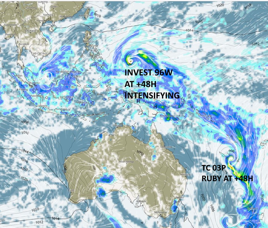 Invest 96W: significant intensification likely next 4/5 days,approaching the Philippines//TC 03P(RUBY): forecast to reach US/CAT2 by 36H,12/09utc