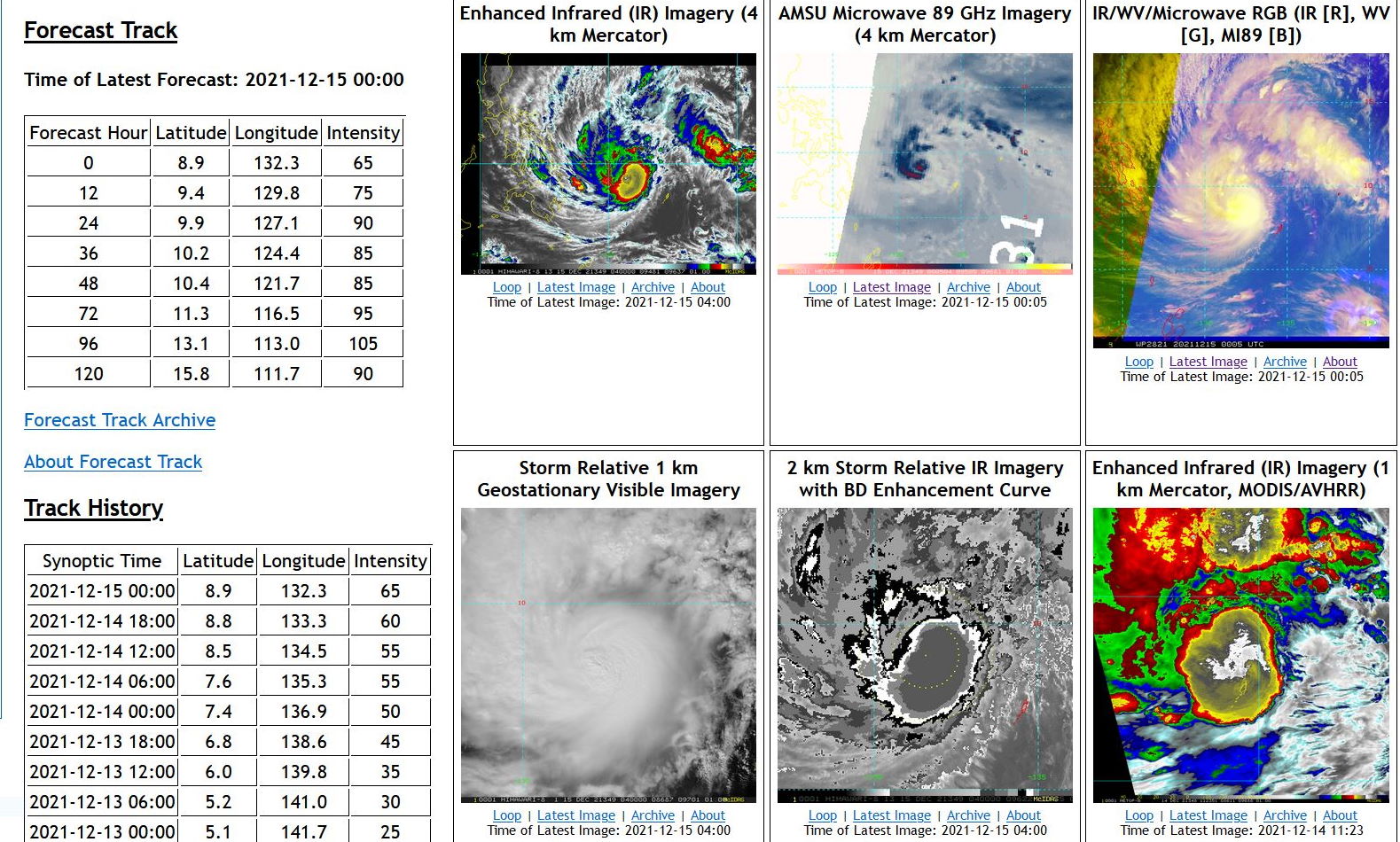 28W(RAI) now at Typhoon intensity, forecast to reach CAT 2 by 24hours, but rapid intensifcation still possible before crossing the Philippines,15/03utc 28W(RAI) now at Typhoon intensity, forecast to reach CAT 2 by 24hours, but rapid intensifcation still possible before crossing the Philippines,15/03utc