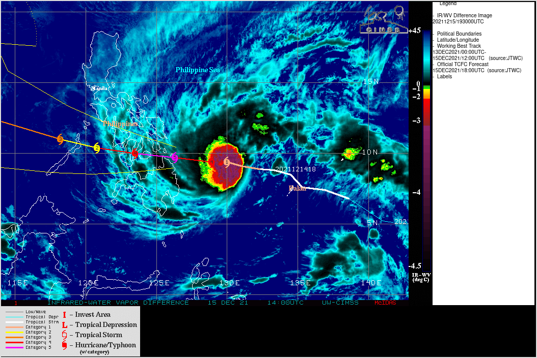 Typhoon 28W(RAI): extremely rapid intensification: now a powerful CAT 4, forecast to hit Surigao City as a formidable cyclone in 12/15hours,15/21utc Typhoon 28W(RAI): extremely rapid intensification: now a powerful CAT 4, forecast to hit Surigao City as a formidable cyclone in 12/15hours,15/21utc