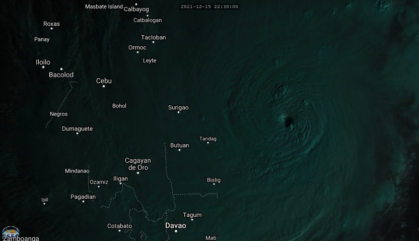 Super Typhoon 28W(RAI): explosive intensification from CAT 1 to CAT 5 over 24hours//Landfall imminent , 16/03utc