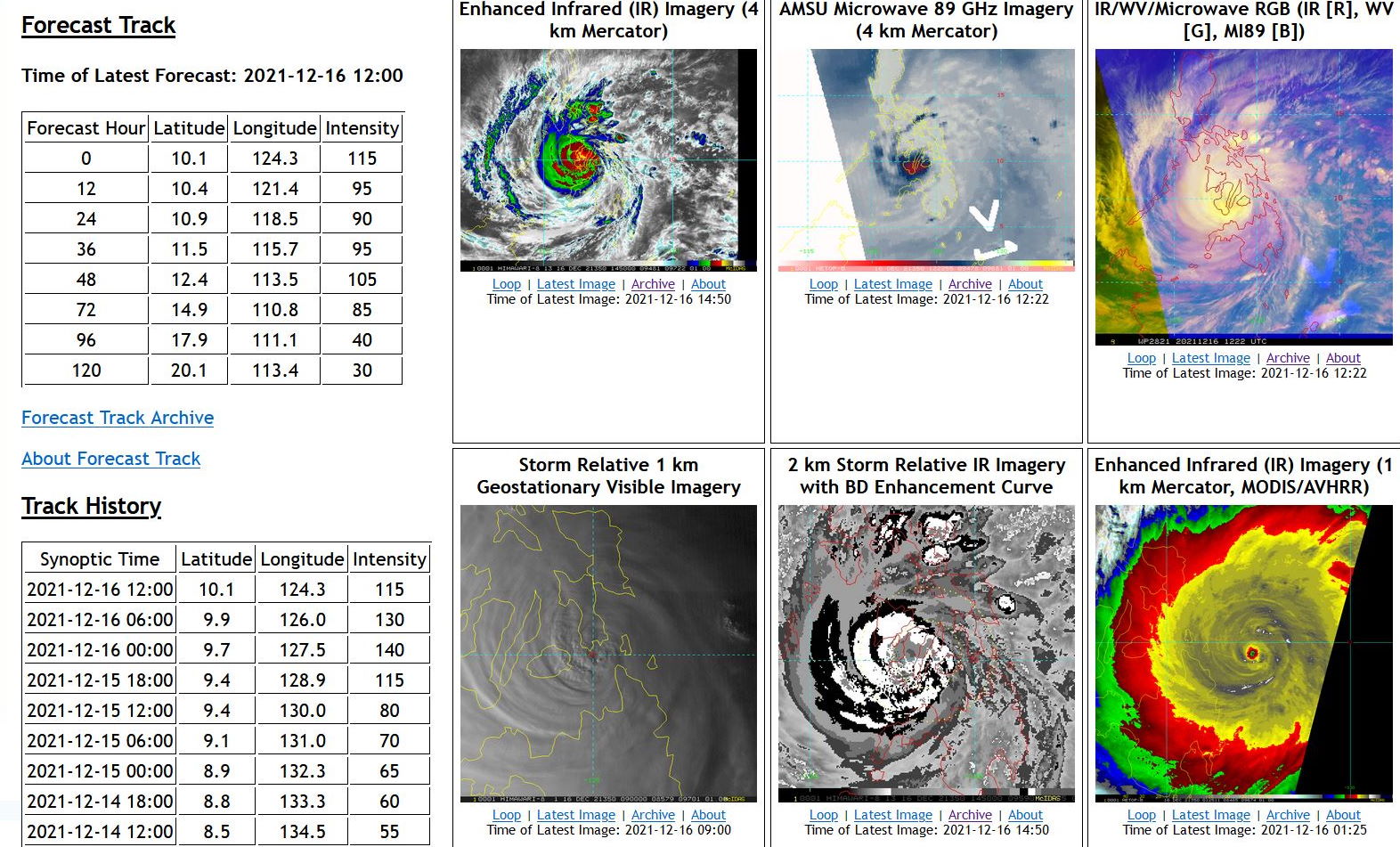 Typhoon 28W(RAI) crossing multiple islands and then Palawan within 24hours, 2nd intensity peak forecast over the SCS