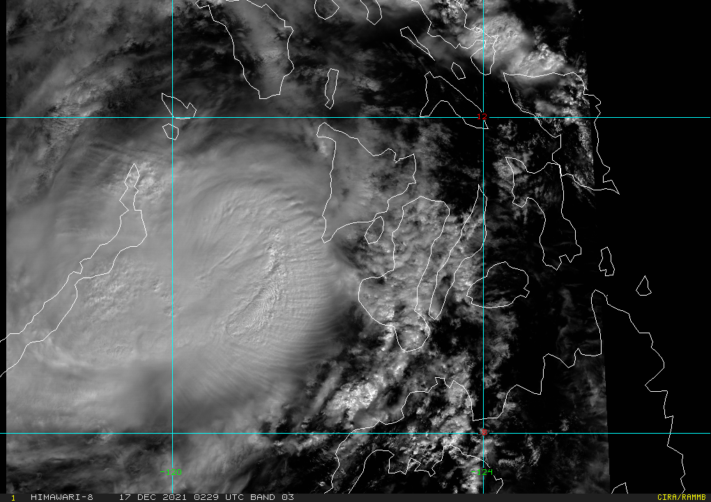 SATELLITE ANALYSIS, INITIAL POSITION AND INTENSITY DISCUSSION: ANIMATED MULTISPECTRAL SATELLITE IMAGERY (MSI) DEPICTS AN AREA OF FLARING DEEP CONVECTION EMBEDDED WITHIN A SLIGHTLY ELONGATED AND DISORGANIZED AREA OF HIGH-LEVEL CIRRUS BLOWOFF. THE MOST RECENT MICROWAVE IMAGERY AVAILABLE WAS FROM 162048Z AND DEPICTED A SMALL MICROWAVE EYE FEATURE, PARTICULARLY IN THE COLOR COMPOSITE 89GHZ IMAGE. THE INITIAL POSITION IS PLACED WITH MEDIUM CONFIDENCE BASED ON BOTH THE CLOSE GROUPING OF AGENCY FIXES AND EXTRAPOLATION OF THE MICROWAVE EYE FEATURE. THE INITIAL INTENSITY IS ASSESSED AT A GENEROUS 100 KNOTS/CAT 3, RIGHT AT THE AVERAGE OF AGENCY DVORAK CURRENT INTENSITY ESTIMATES OF T5.5 AND THE ADT VALUE OF T5.3. THE SYSTEM HAS TAKEN A SLIGHTLY MORE WESTWARD COURSE AFTER MOVING INTO THE SULU SEA, BUT OVERALL REMAINS TRACKING WEST ALONG THE SOUTHERN PERIPHERY OF THE SUBTROPICAL RIDGE (STR) TO THE NORTH. ENVIRONMENTAL CONDITIONS REMAIN FAVORABLE FOR DEVELOPMENT, WITH LOW TO MODERATE VERTICAL WIND SHEAR, GOOD WESTWARD AND POLEWARD OUTFLOW AND WARM SSTS.