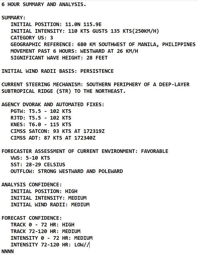 Typhoon 28W(RAI) once again a strong CAT 3 to the West of the Philippines// Invest 94B over the BOB, 18/03utc