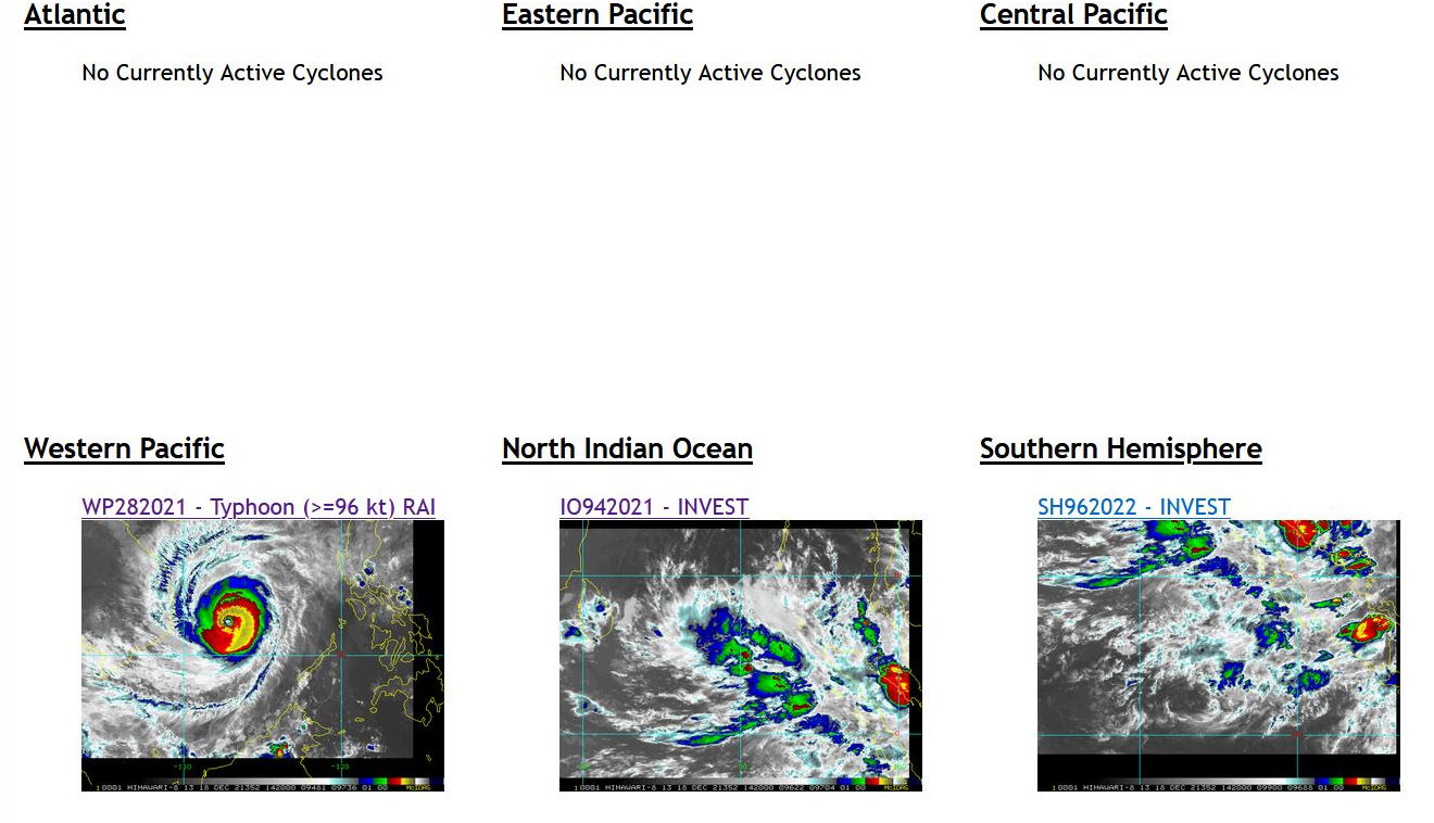 Typhoon 28W(RAI) looking ominous once again as a powerful CAT 4// Invest 94B and Invest 96S, 18/15utc