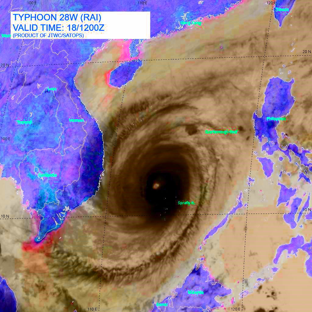 Typhoon 28W(RAI) looking ominous once again as a powerful CAT 4// Invest 94B and Invest 96S, 18/15utc