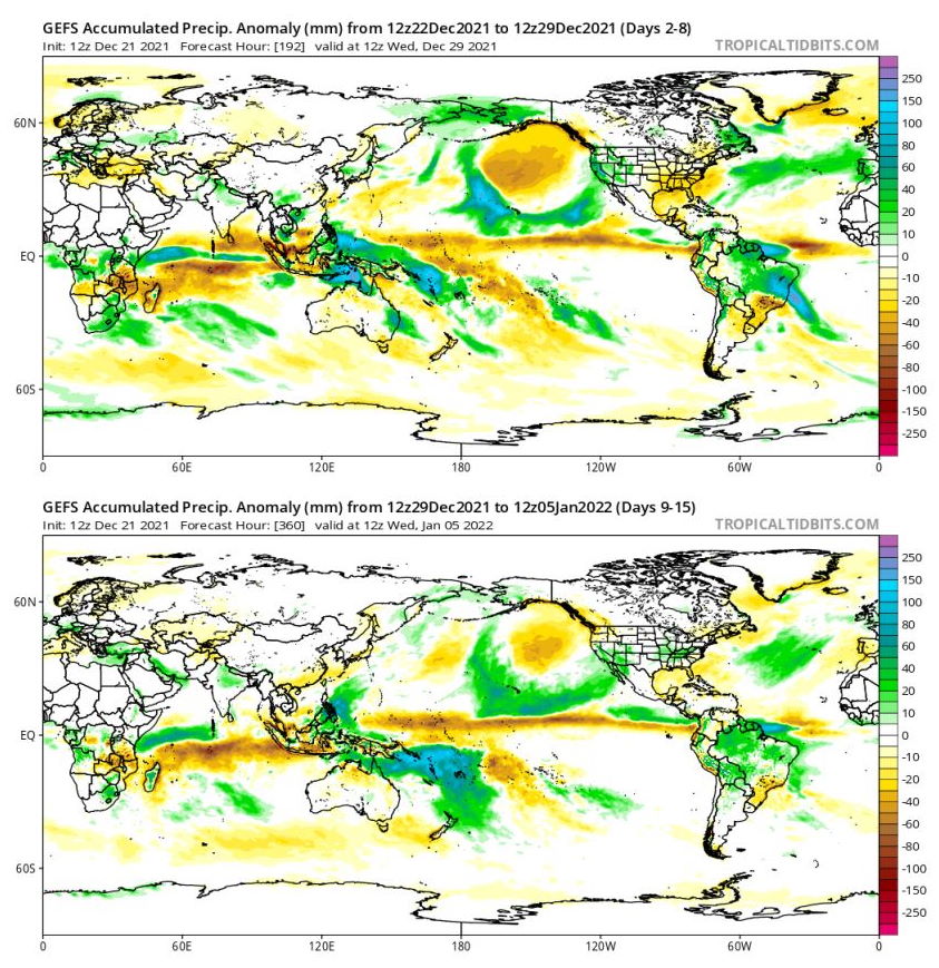 2 WEEK CYCLONIC DEVELOPMENT POTENTIAL: TC development possible: Southeast Indian , Southwest Pacific, Philippine Sea, 12/21